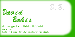 david bahis business card